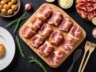 Roulés feuilletés jambon, champignons et parmesan