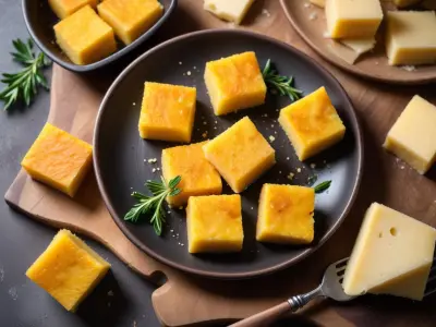 Cubes de polenta grillée au parmesan