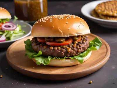 Burger végétarien au steak de lentilles