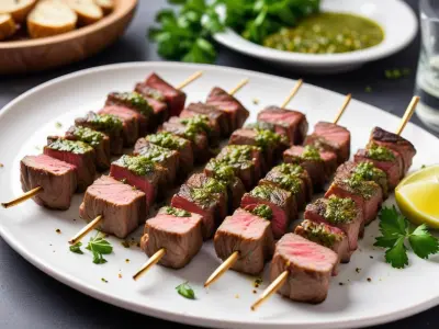Brochettes de bœuf façon chimichurri