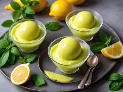 Sorbet maison au basilic et citron vert