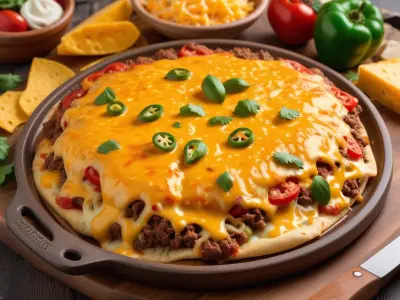 Pinsa Tex-Mex au Bœuf Épicé, Poivrons et Cheddar