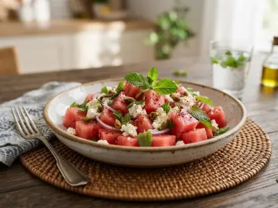 Salade fraîcheur de pastèque à la feta et menthe