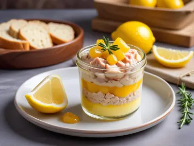 Verrine de rillettes de maquereaux et citron confit