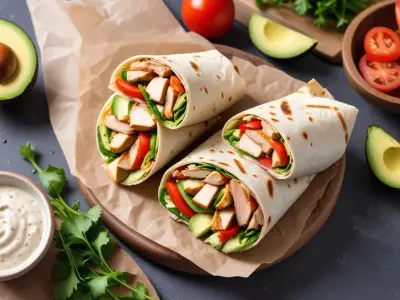 Wrap au Poulet Grillé, Avocat et Crudités Fraîches
