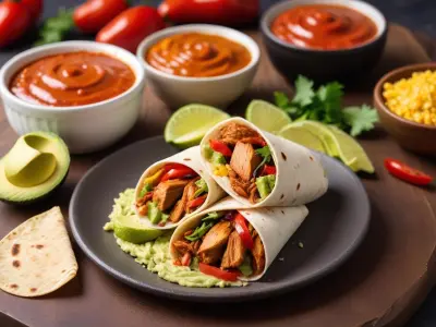 Wrap au Poulet Fajita et Sauce Guacamole