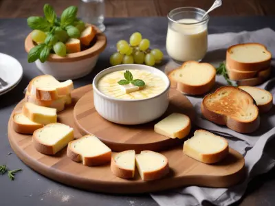 Fondue de Camembert au Four et ses Toasts Croustillants