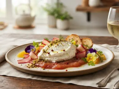 Nuages de Pastèque et Feta givrée au Basilic et Poivre de Timut