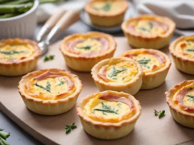 Mini-quiches aux asperges et jambon de Parme