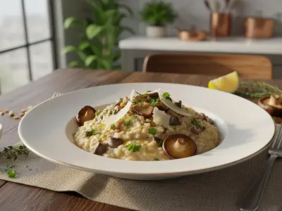 Risotto Crémeux aux Champignons et Parmesan