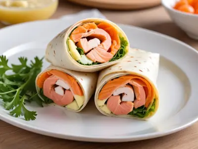 Wrap au Saumon Fumé et Œufs de Caille