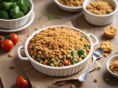 Crumble salé de légumes printaniers et croustillant de sarrasin