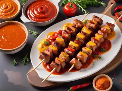 Brochettes de dinde à la sauce barbecue et paprika fumé