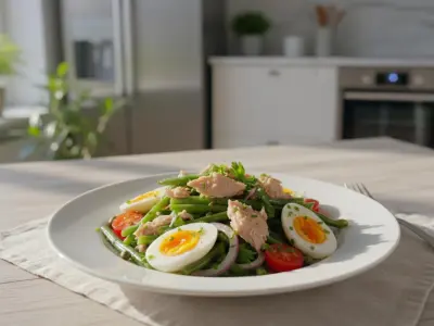 Salade de Haricots Verts au Thon et Œufs Mollets