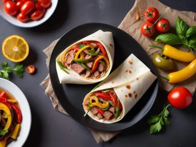Wrap au Thon Grillé et Poivrons Marinés