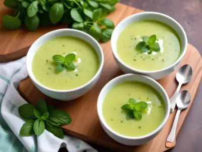 Soupe froide de concombre à la menthe
