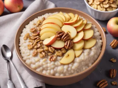 Porridge aux pommes et noix