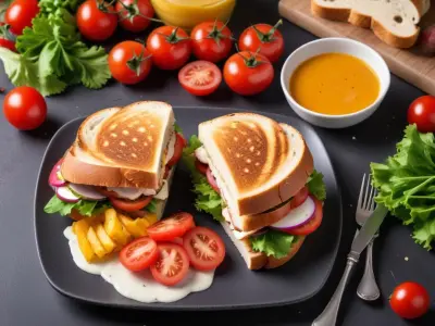 Sandwich au Poulet Grillé et Crudités Fraîches