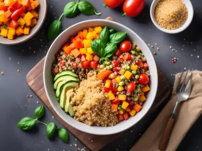 Bowl de quinoa aux légumes frais