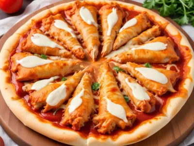 Pizza Buffalo Chicken (Poulet Épicé et Oignons Rouges)