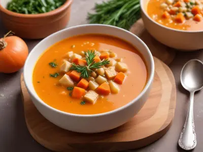 Soupe printanière aux carottes, poireaux et navets