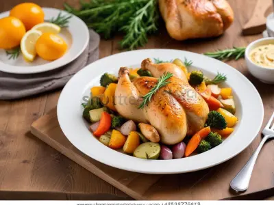 Poulet Rôti aux Herbes de Provence et Légumes de Saison