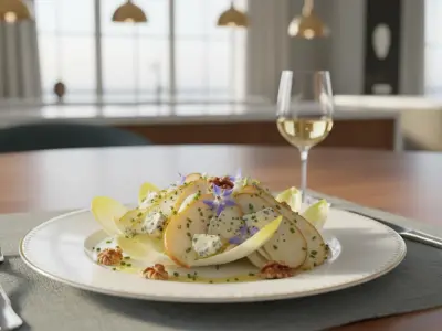 Salade d’endives, poires, noix et roquefort