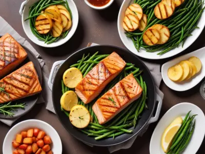 Saumon Grillé, Haricots Verts et Pommes de Terre Nouvelles