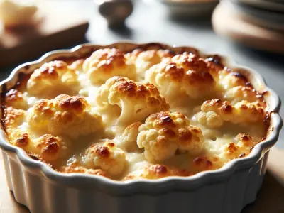 Gratin de chou-fleur au comté et à la béchamel légère