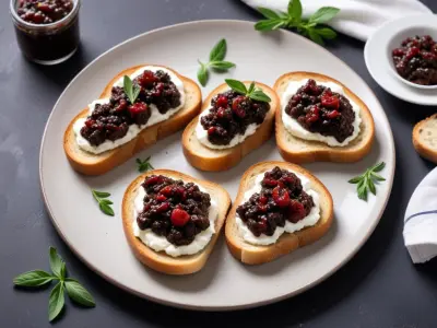 Toasts de Tapenade Noire et Ricotta