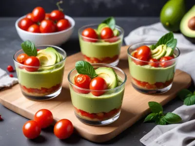 Verrines fraîcheur avocat et tomates cerises