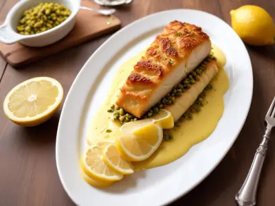 Cabillaud rôti en croûte de pistache et citron confit
