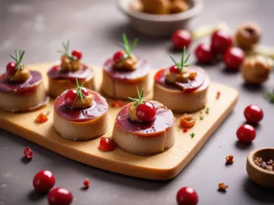 Bouchées de foie gras et confit d'oignons rouges
