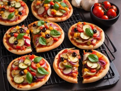 Mini-pizzas aux légumes grillés