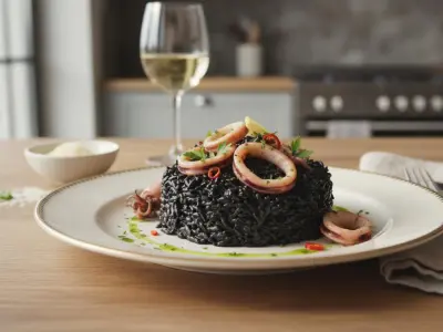Risotto Noir à l'Encre de Seiche et Calamars
