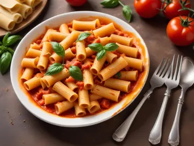 Mezzi Rigatoni à la Sauce Tomate et Basilic