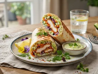 Wrap croustillant de poulet aux crudités croquantes