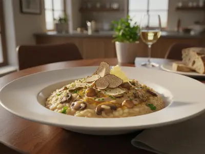 Risotto Crémeux aux Champignons des Bois et Huile de Truffe
