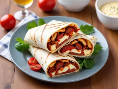 Wrap au Chorizo, Poivrons Grillés et Fromage Fondu