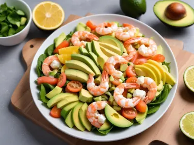 Salade fraîcheur pamplemousse, avocat et crevettes
