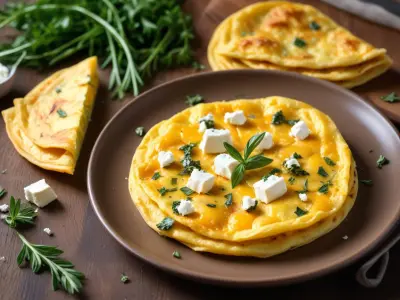 Bouchées d'omelette aux herbes et feta