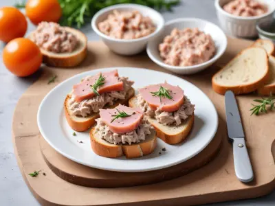 Rillettes de thon sur toasts grillés