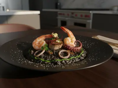 Risotto Noir à l'Extraction de l'Océan