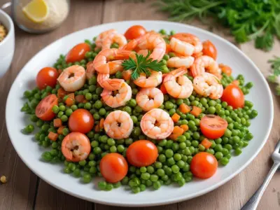 Salade de Lentilles Corail aux Crevettes et Coriandre