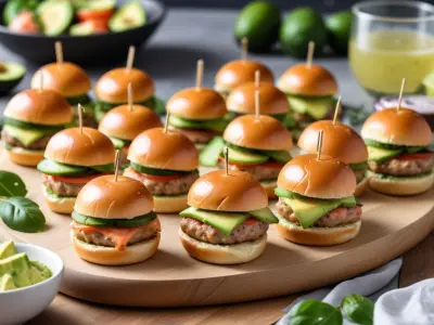 Mini-burgers de saumon et avocat
