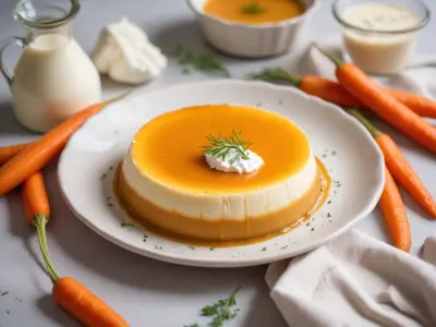 Flan de carottes nouvelles au cumin et crème de chèvre