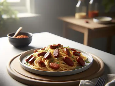 Linguine aux Merguez et Crème