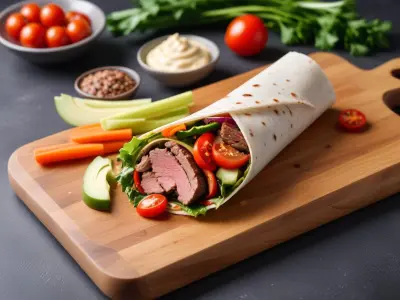 Wrap au Bœuf Mariné et Crudités Croquantes