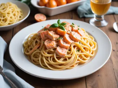 Linguine crémeuses au saumon fumé (sans vin blanc ni câpres)