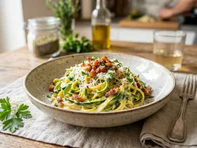 Tagliatelles de Courgettes à la Carbonara Authentique